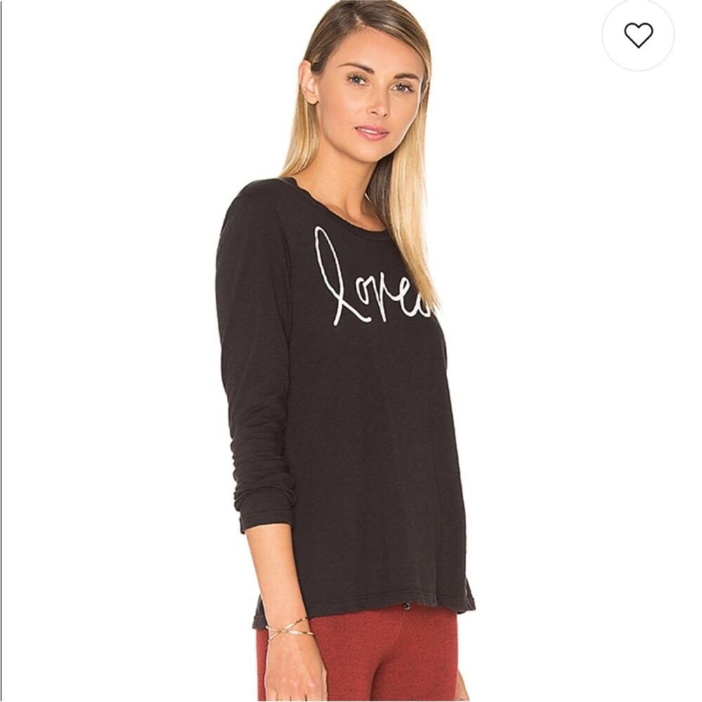 Sundry Loved Graphic Long Sleeve Charcoal Tee 1 / S